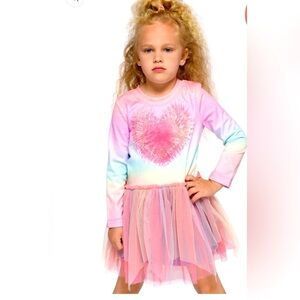 BABY SARA Tie-Dye Heart Tutu Dress for Girls